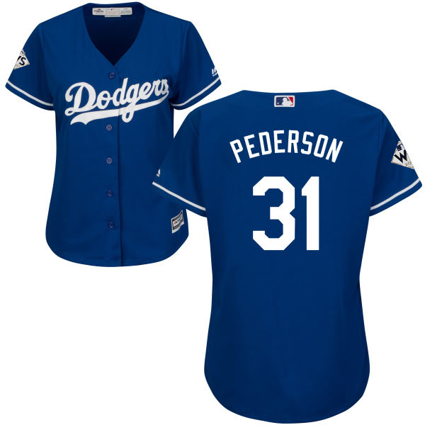 Dodgers #31 Joc Pederson Blue Alternate World Series Bound Women's Stitched MLB Jersey